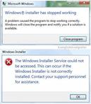error windows installer has stopped working